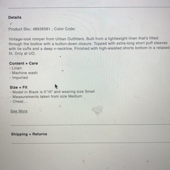UO Lily linen button front romper - NWT - Picture 6 of 6